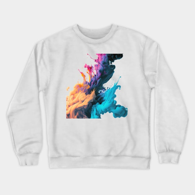 Dramatic ink contrasting vivid red, blue, and purple colors. Vivid and intense abstract background or wallpaper Crewneck Sweatshirt by oscargml